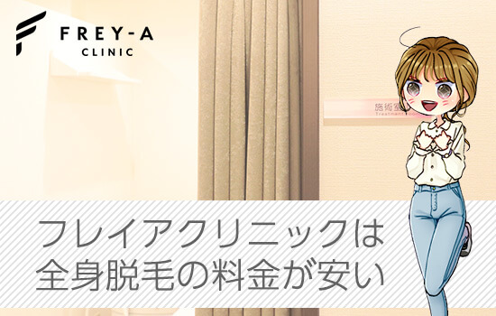 フレイアクリニックの特徴はなんといっても全身脱毛の料金の安さ